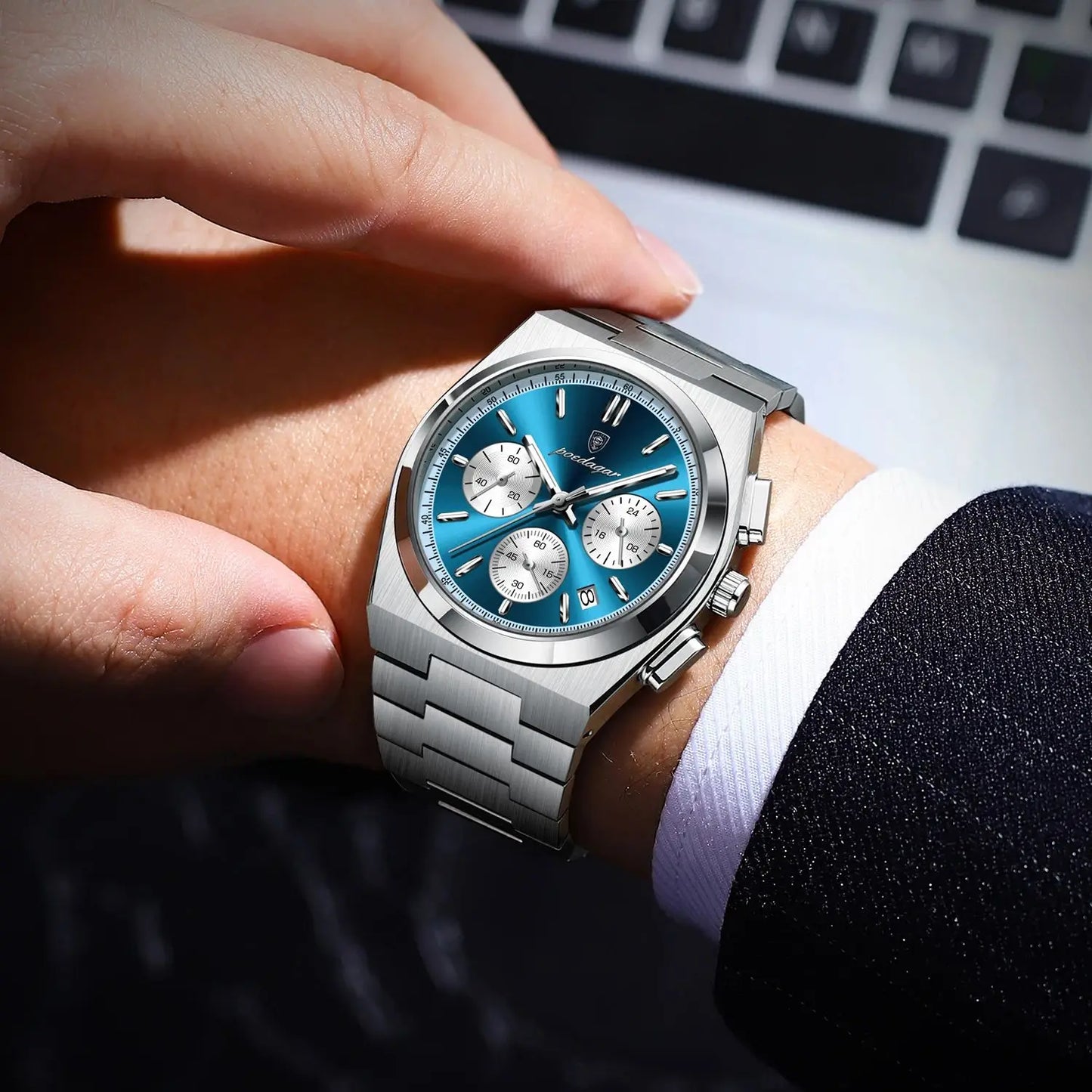 POEDAGAR PRX CHRONOGRAPH PANDA DIAL 40MM