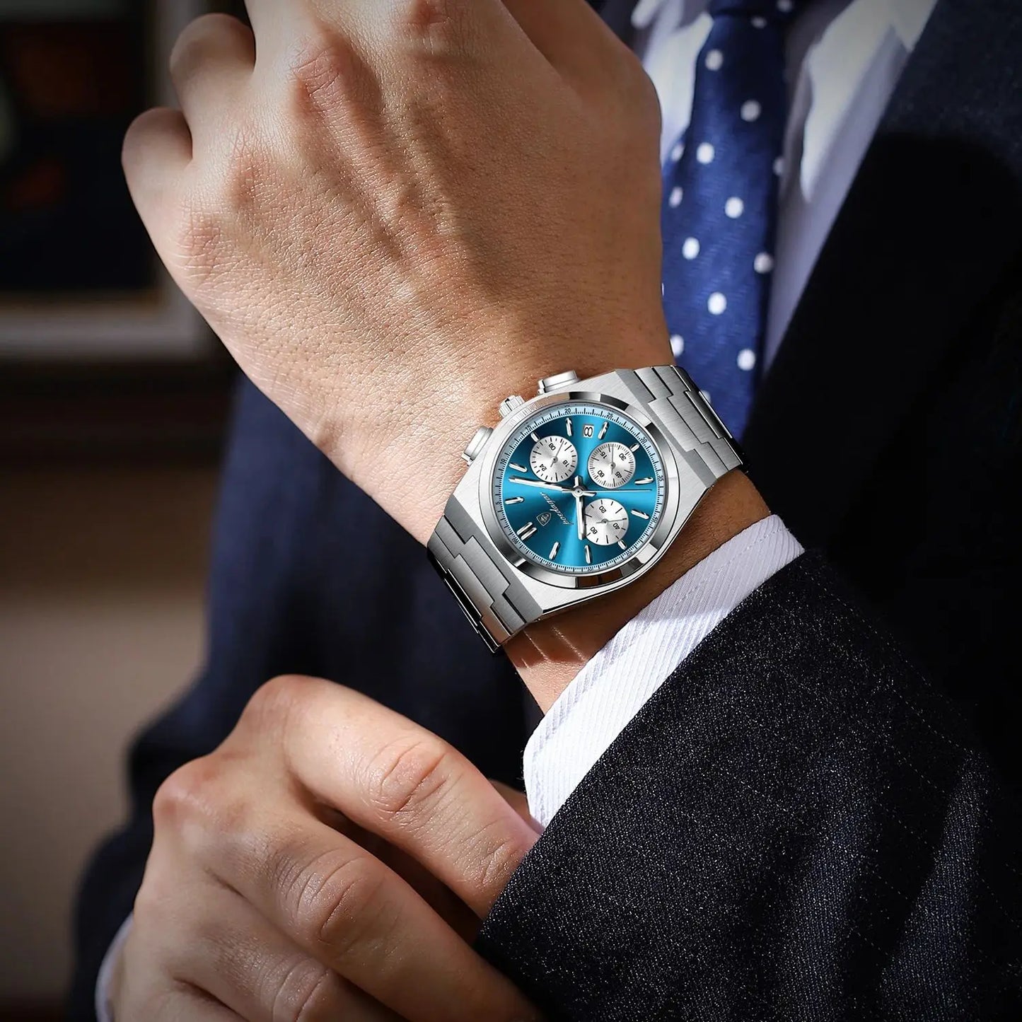 POEDAGAR PRX CHRONOGRAPH PANDA DIAL 40MM