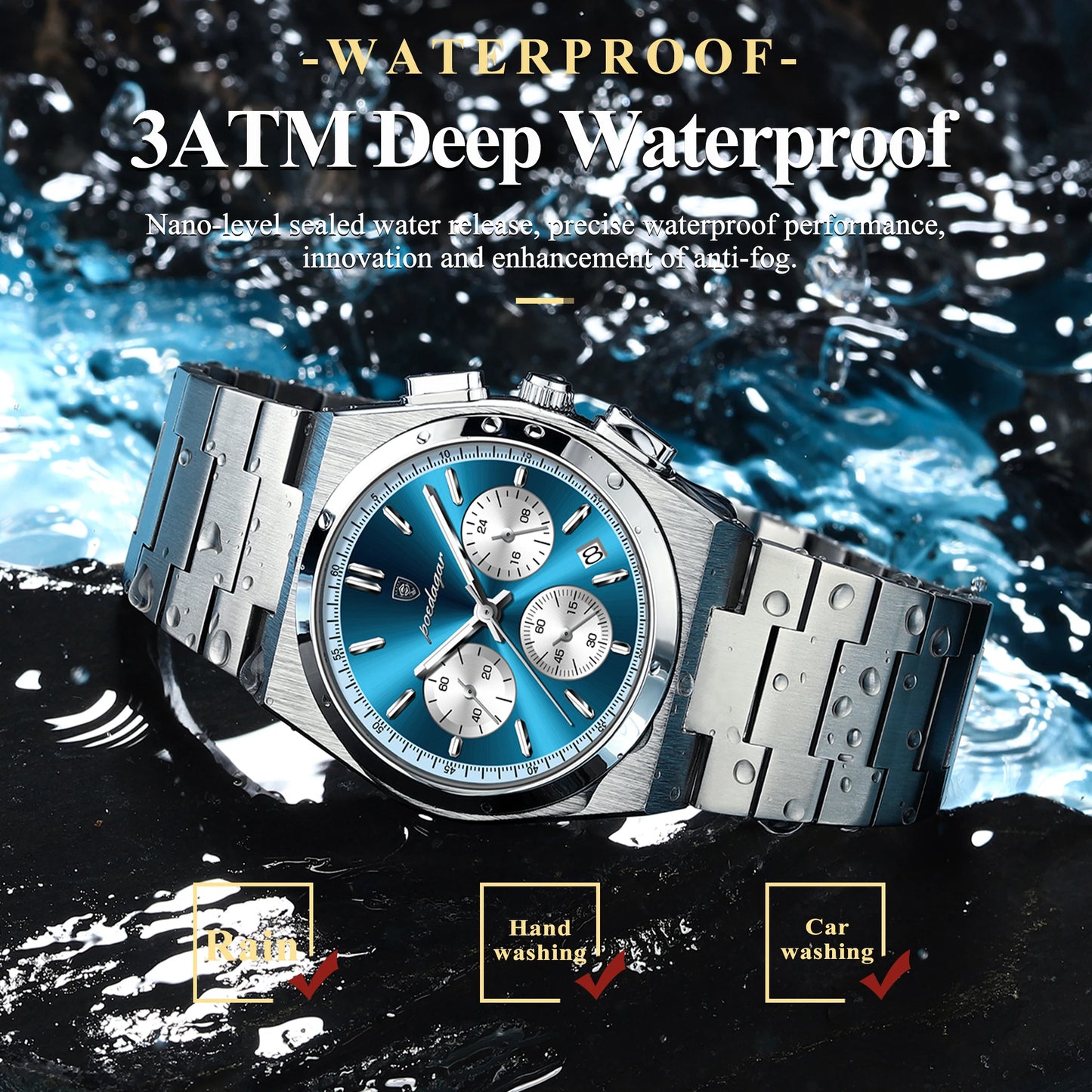 POEDAGAR PRX CHRONOGRAPH PANDA DIAL 40MM